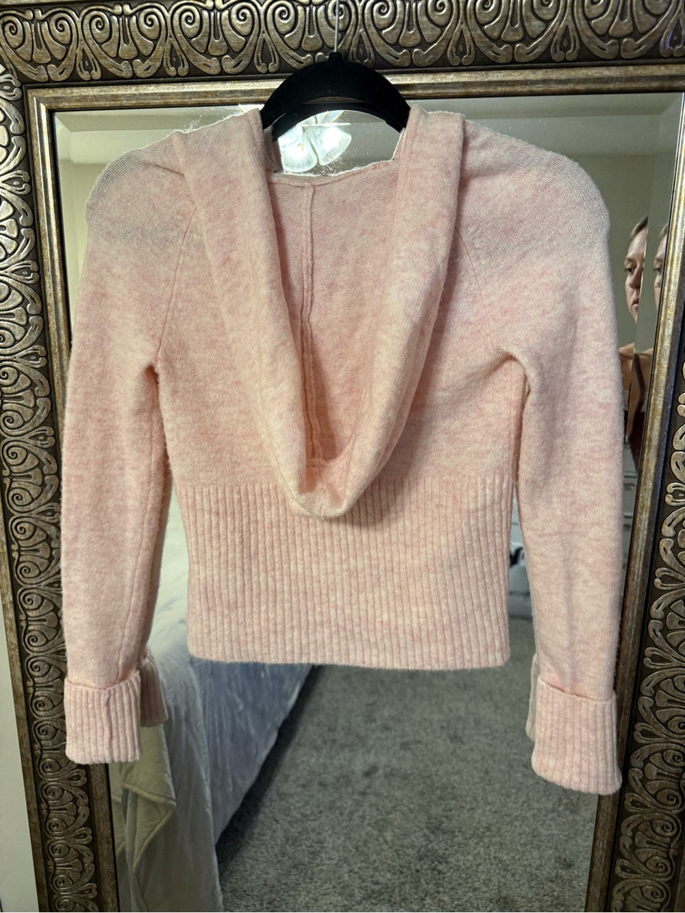 BDG Light Pink Zip-Up Ribbed Cardigan - Picture 3 of 3